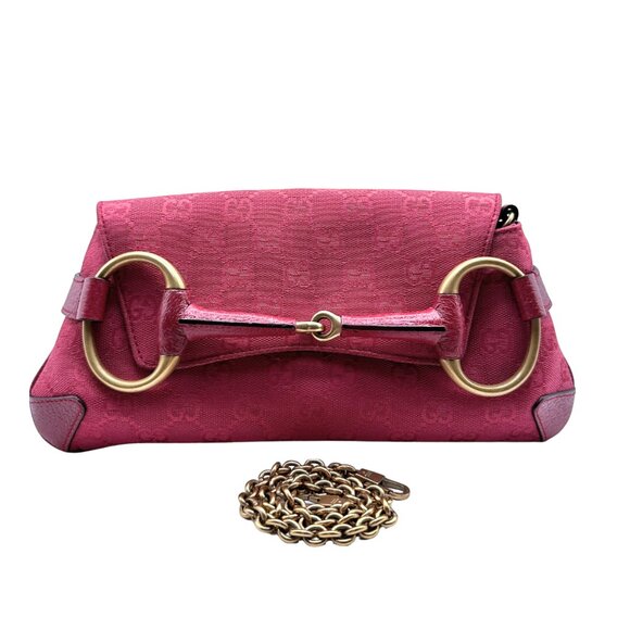 Vintage Gucci Tom Ford Era Horsebit Shoulder Bag & Clutch in Rare Pink - Picture 7 of 11